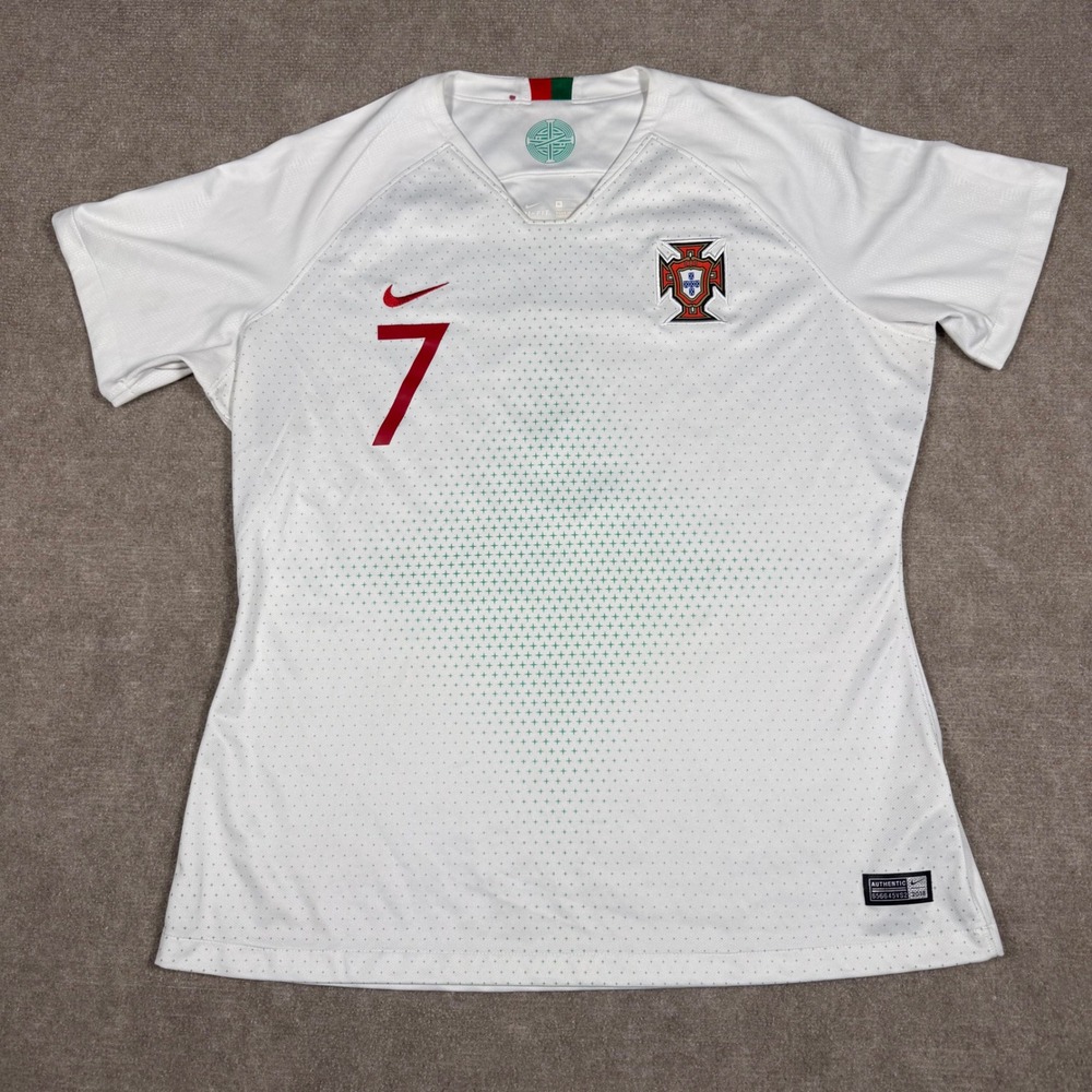 Portugal Ronaldo CR7 Nike 2018 Away Jersey Womens XL White 893953-100 Soccer